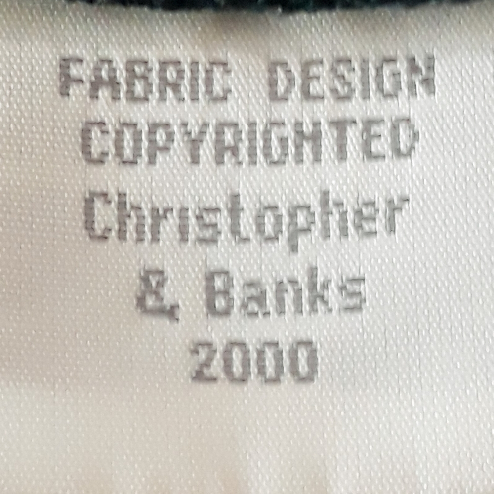 Vtg Christopher & Banks Green Velour Shirt with Holly Pinecone Patches - Large - Picture 5 of 13